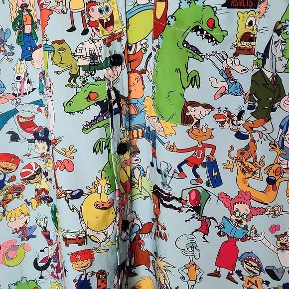 Nickelodeon x RSVLTS Short Sleeve Shirt Nickelodeon Characters Graphic Size XL - Picture 3 of 9